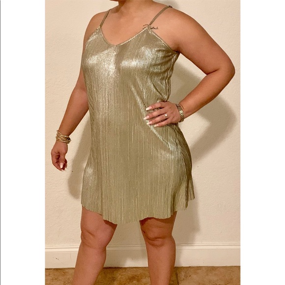 metallic short dress